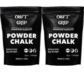 OSFT Magnesium Carbonate Powder Gym Chalk for Weightlifting Cross Fitness Training Gymnastics Rock Climbing Deadlifting Workout Bouldering Billiards Pole Dancing (Combo Pack (300 + 300) gm)