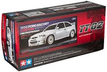 TAMIYA 58691 1:10 Ford Escort Custom (TT-02) -Remote Controlled Car, Vehicle, Model Building, Assembly, Hobby, RC Kit, Unvarnished