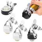 DIKEBAO 4Pcs Champagne Stoppers Stainless Steel Wine Stopper Vacuum Sealed Bottle Stoppers Champagne Stopper Sparkling Wine Saver Reusable for Champagne Prosecco Cava Wines Sparkling(2 White+2 Black)