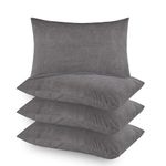 GADDA CO Waterproof Pillow Protector Covers Pack of 4, Ultra Soft Cotton Terry Fabric, 220+ GSM, Dustproof & Breathable Pillow Covers, Dust Mite & Bed Bug Protection,Standard Size 18 x 28 Inches, Grey