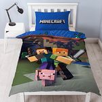 NEW MINECRAFT Reversible Cube Single Duvet Quilt cover set GAME MOVIE Kids Boys