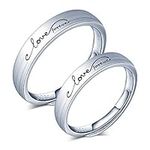 CPSLOVE 925 Sterling Silver Couple Ring, love forever Wedding Rings, Adjustable Size, Elegant engagement ring, Open ring