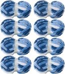 MABOZOO Tie Dye Chunky Yarn for Crocheting 8 Pack,Fluffy Jumbo Chenille Yarn,Soft Plush Yarn Bulky,Giant Thick Fuzzy Yarn for Hand Knitting or Arm Knitting,Blue Gradient(29 yds,8 oz Each Skein)