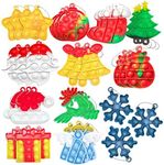 36Pcs Christmas Set Pop Fidget Toys Push Pop its Bubble Fidget Sensory Toy Pop it Fingertip Keychain Decompression Bubble Toys for Kids