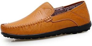 Lapens Men's Driving Shoes Premium Genuine Leather Fashion Slipper Casual Slip On Loafers Shoes (LPMLFS1587-WYB42)