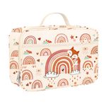 Clastyle Pink Rainbow Fox Insulated Lunch Bag for Kids Girl, Waterproof Portable Large Thermal Cooler Lunch Box Bag for School