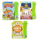 Kiddale Pack of 3 Musical Interactive Sound Books:Trip to Zoo,Home & Neighbourhood,Powerful Habits|Ideal Gift for Toddler|E Learning Book|Smart Intelligent Activity Books|Nursery Rhymes|Talking Book