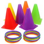 KOMBIUDA 1 Set For Kids Ring Throwing Game Hoop Throwing Games Ring Throwing Rings Sports Training Cones Throwing Game