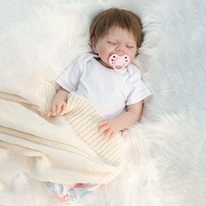 Zlgkjk Reborn Sleeping Baby Doll - Realistic Newborn With Soft Vinyl Silicone Full Body, 18 Inches Lifelike for 3+ Year Old Girls - Gift for Kids