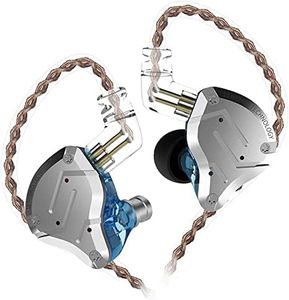 Keephifi KZ ZS10 Pro in Ear Monitor Headphones, KZ HiFi Earbuds Headphone with 4 Balanced Armatures and 1 Dynamic Drivers Earphones for Drummers Musicians (Blue No Mic)