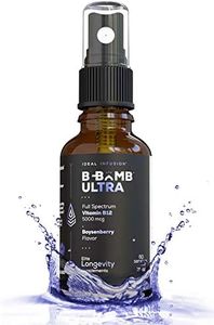 Vegan Vitamin B12 5000 mcg Liquid Spray l Organic Boysenberry l 3 in 1 - Methylcobalamin, Hydroxocobalamin, Adenosylcobalamin (60 Servings) Gluten Free