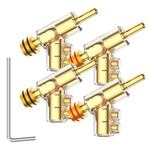 Tertullus 4 Pcs High End Stackable Angled Banana Plug Gold Plated Banana Connector Accommodate Speaker Inner Cable Up To 7mm