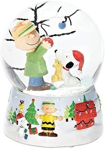 Roman Peanuts Charlie Brown and Snoopy O Christmas Tree Musical Water Globe by Roman