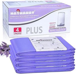 Diaper Pail Refills Increased12% length Compatible with Dekor Plus Diaper Pails Lavender Scent Holds up to 2552 Diapers (4 Pack)