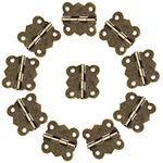 10Pcs 0.79"x0.67" Antique Bronze Mini Butterfly Hinge with Screws for Jewelry Box Decorative Wood Cabinet Door