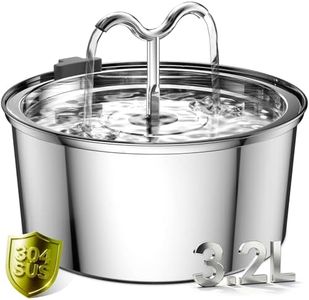 DOOOB 108oz/3.2L Cat Water Fountain Stainless Steel, Ultra-Quiet Automatic Metal Pet Fountain for Cats and Small Dogs, Stainless Steel Cat Water Fountain with 1 Filter & 1 Sponge