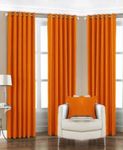 Galaxy Home Decor Solid Plain Curtains for Window 6 Feet, Pack of 3, Orange (Orange, Window 6 Feet)