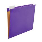 Y YOMA 25 Pack Colored Hanging File Folder Letter Size Decorative File Folder Cute Pretty Reinforced Hanging Folder Organizer for Filing Cabinet Office Home with 1/5-Cut Adjustable Tabs, Purple