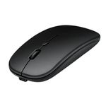 Generic Slim 2.4 GHz Wireless Cordless Mouse, Optical Scroll Mice, with Ultra Thin USB Mini Receiver Compatible for PC Laptop Computer & More, Premium Slim Silent Mice For Gaming Office Work (Black)