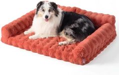 Lesure Orthopedic Dog Beds for Extra Large Dogs, Cute Waterproof Dog Couch with Supportive Egg Foam, Washable Dog Chair with Fluffy Faux Fur Bubble Cover, Non-Slip Bottom Dog Sofa Bed, Terracotta