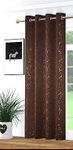 WO FLORA Blackout Room Darkening Door Curtain 7 Feet Set of 1 Pc | Heavy Fabric Thermal Insulated Designer Window Curtains, Coffee Color