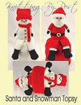 Knitting Pattern Snowman and Santa Topsy Doll