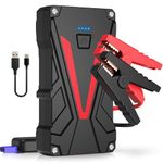 Jump Starter Power Pack, 3000A Peak,12V Car Jump Starter (up to 9L Gas/8L Diesel Engines) Portable Car Battery Booster Jump Starter with Jump Leads,Quick Charge,LED Flashlight (3000A)