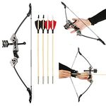 HNZMDY Archery Bow and Arrow Set for Adult Teens Youth Compound Bow Recurve Bow for Outdoor Indoor Shooting Target Practice (Type 1: recurve bow)