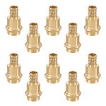 GUOFIS 1/2Inch PEX Press Fittings,1/2" Press X 1/2" PEX Crimp Coupling Adapter for Copper and Pex Pipe Connection(10Pack,LF Brass)