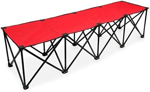 1.8m Portable Folding 4 Seat Bench, Red