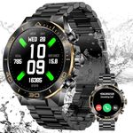 Smart Watch for Men Answer/Make Calls, 1.44" AMOLED Fitness Watch with IP68 Waterproof, Fitness Tracker with 130 Sport Modes, Step Counter, Heart Rate Sleep Monitor, Smartwatch for Android iOS