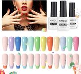 AIMEILI Soak Off Spring Summer Gel Polish Easter Pastel Pink Yellow Blue Purple Gel Nail Polish Easter Decorations Nail Art Color Set Of 12pcs X 8ml - Kit Set 9