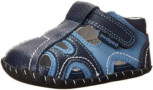 pediped Brody Originals Fisherman Sandal (Infant/Toddler)Navy/Light BlueX-Small (0-6 months)