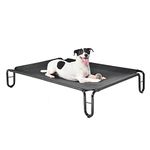 pettycare Elevated Outdoor Dog Bed - Dog Cots beds for Small Dogs, Waterproof Raised Dog Bed Easy to Assemble, Cooling Elevated Dog Bed with Teslin Mesh, Durable, Non Slip, Up to 35 lbs,Black