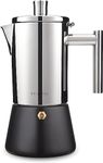 Easyworkz Diego Stovetop Espresso Maker Stainless Steel Italian Coffee Machine 10-12Cup 520ml Induction Moka Pot