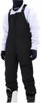 Men's Shell Snow Bibs Waterproof Windproof Ski Overalls Breathable Snow Pants with Adjustable Suspenders Zipper Pockets Black