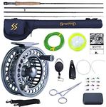 Sougayilang Fly Fishing Rod and Reel Combo, 4 Pieces Ultra-weight Portable Fly Rod and CNC Machined Aluminum Reel Complete Starter Package with Rod Bag-5/6