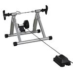 Soozier Bike Trainer Magnetic Bicycle Stand Indoor Exerciser w/Quick Release Skewer, 5 Levels Resistance Sliver