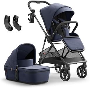 MAMAZING Air Lux Baby Stroller, Strength Carbon Fiber Frame & Only 15.8lbs, Infant Stroller with Bassinet & Cup Holder, One-Hand Compact Folding & Reversible Seat, Soft Insert & Car Seat Adapter