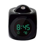 PRABODH™ Digital LCD Voice Alarm Clock - Digital LCD Display Colorful Voice Projection Alarm Clock Weather Station Wake Up Projector Clocks Without Battery (Multi Color, 1Pcs)