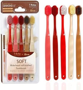 FunBlast Tooth Brush Set - Pack of 5 Manual Toothbrush, Wide Head Soft Bristled Toothbrush for Sensitive Teeth, Tooth Brush for Adults (Multicolour)