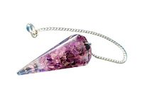 Dowsing Pendulum Healing Crystals Orgonite Crystal Point Scrying Dowser 100% Genuine Gemstone Crystal Pendulum Handcrafted Healing Crystal Gifts,Witchcraft Supplies (Amethyst Orgone)