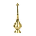 Spillbox Brass Sprinkler Bottle for Holy Water, Gangajal and Perfume Gulab Pash Rose Brass Water Paneer Sombu –(Small, 8 Inch)