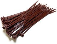 TR TIES ACS-064 Nylon Plastic Cable Ties Long and Wide Extra Large Zip Ties Black and White wrap 50 pieces (Brown, 4.8mm x 300mm)