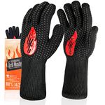 Grill Master Barbecue Gloves Heat Resistant up to 800 °C, Waterproof & Fireproof Gloves for Cooking, Grilling, Baking, Fire Pit, Washable & Reusable Oven Gloves, Ideal Barbecue Accessories