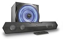 Trust Gaming GXT 668 Tytan 2.1 Soundbar Speaker System with Subwoofer for PC, PS4 and Xbox One, LED Illuminated, 120 W, UK Plug - Black/Blue