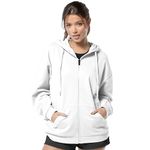 FUNKY MONKEY - Women's Cute Hoodies Teen Girl Winter Jacket Sweatshirts Casual Drawstring Clothes Zip Up Hoodie with Pocket (in, Alpha, 2XL, Regular, White)