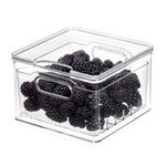 iDesign Clear Recycled Plastic Small Berry Bin with Removeable Colander
