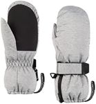 HIGHCAMP Winter Snow Ski Mitten Gloves Waterproof with Zipper on Long Cuff for Kids Toddlers Boy Girl-Lunar,S (3-5 Y)