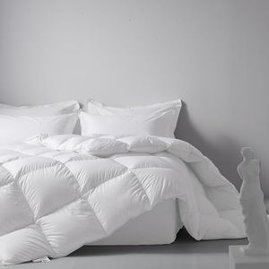 DOWNFOCUS 260X220cm Luxury Heavyweight Goose Feathers Down Comforter Duvet Insert 100% Organic Cotton Cover & Down Proof Fabric Machine Washable